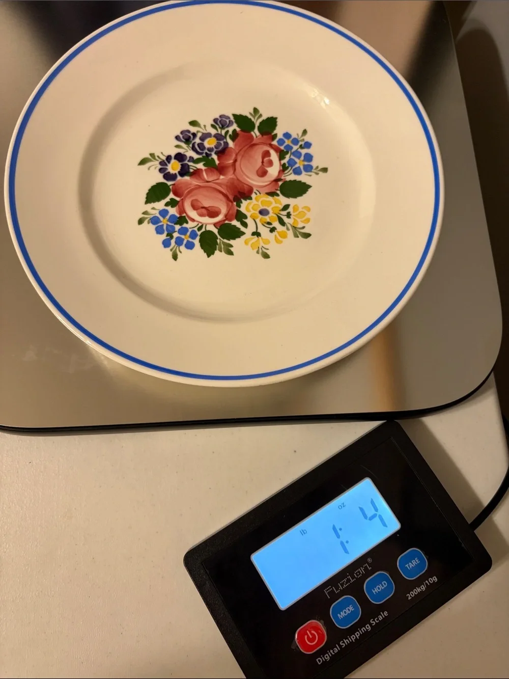 Vintage Waechtersbach GERMANY Rose Dec.2540 hand painted salad plates pair